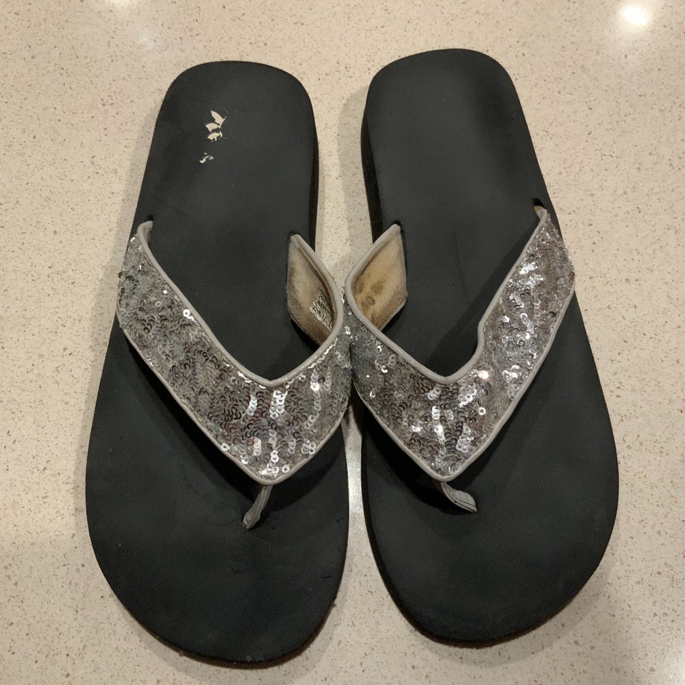 Yellow Box Sequined Flip Flop